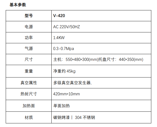 V-420  外抽颱式小型真空包裝機